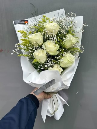 7 Beyaz Gül Buketi, burdur çiçekçi