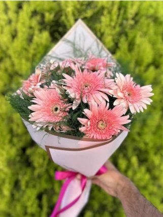 Pembe Gerberalar Çiçek Buketi
