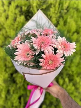 Pembe Gerberalar Çiçek Buketi
