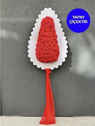 Burdur Çiçekçi: Yapay Kırmızı Gerbera Açılış ve Tören Çelengi (Kalıcı)