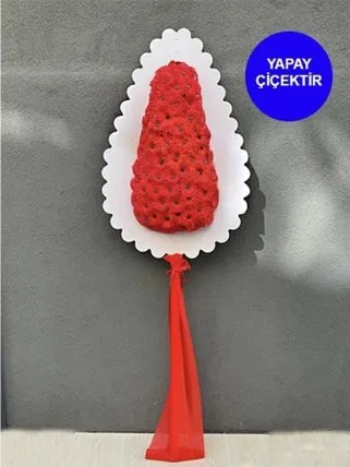 Burdur Çiçekçi: Yapay Kırmızı Gerbera Açılış ve Tören Çelengi (Kalıcı)