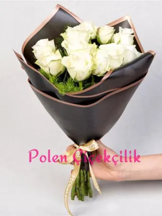 11 Beyaz Gül Buketi