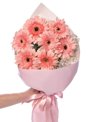 7 Pembe Gerbera Buketi