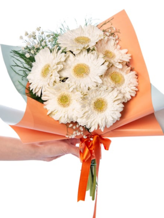 7 Beyaz Gerbera Buketi