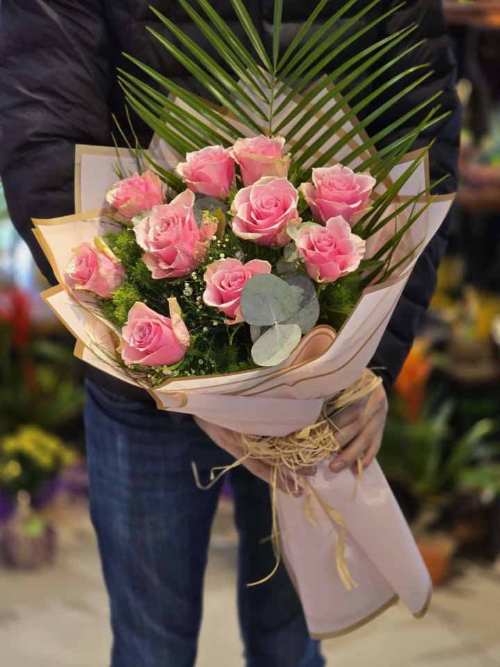 10 Adet Pembe Gül Buketi, burdur çiçekçi