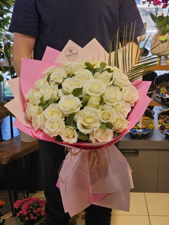 41 Beyaz Gül Buketi