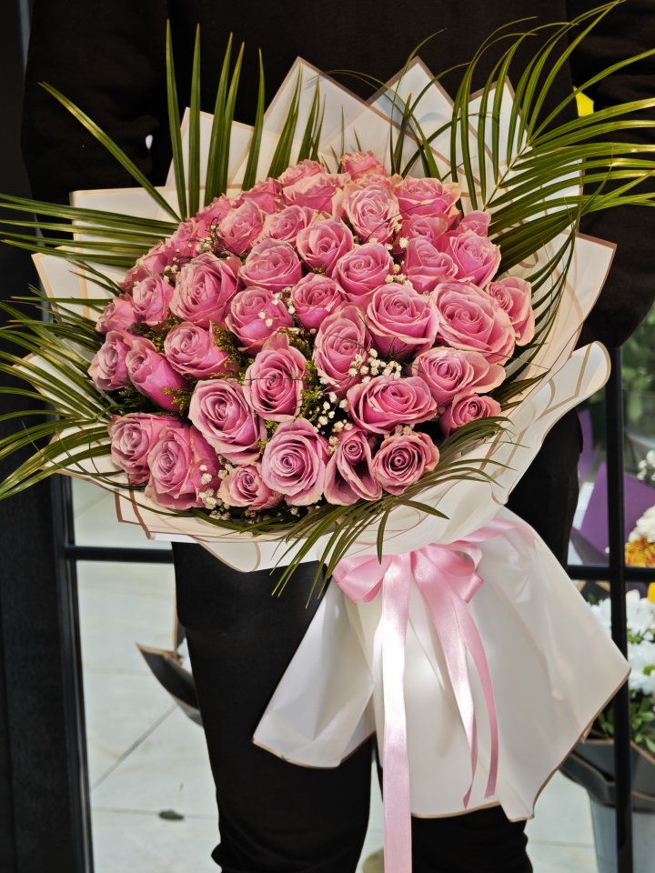 40 İthal Pembe Gül Buketi 