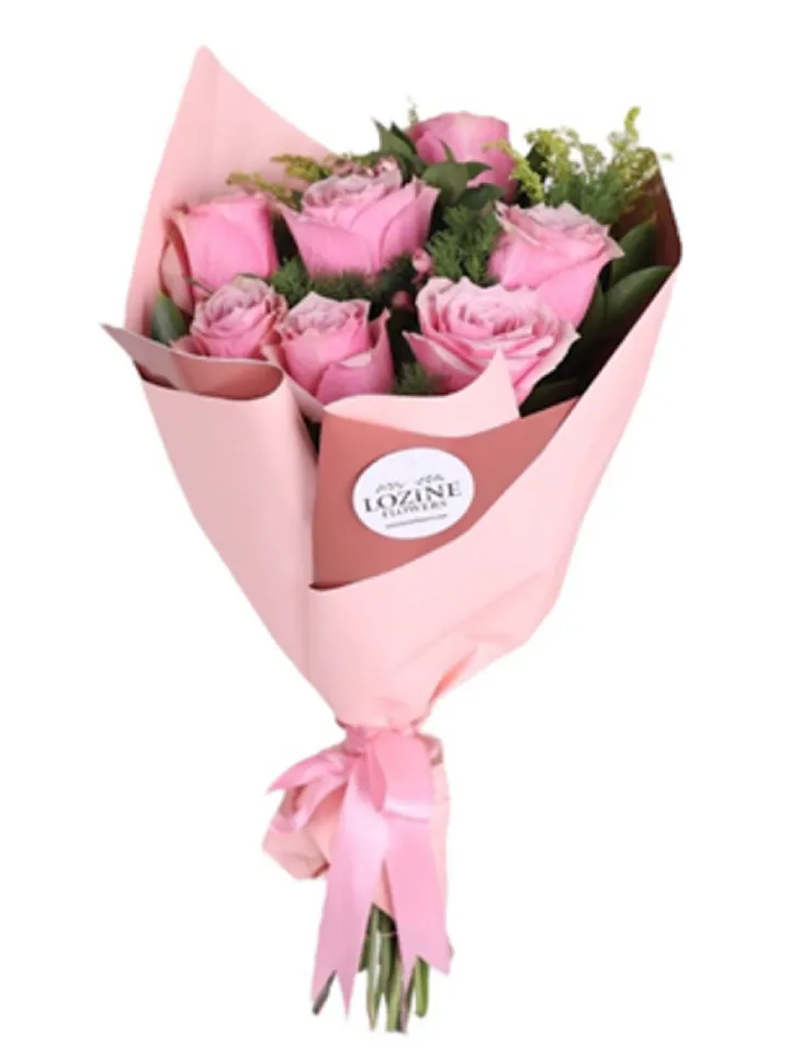 7 Pembe Gül Buketi