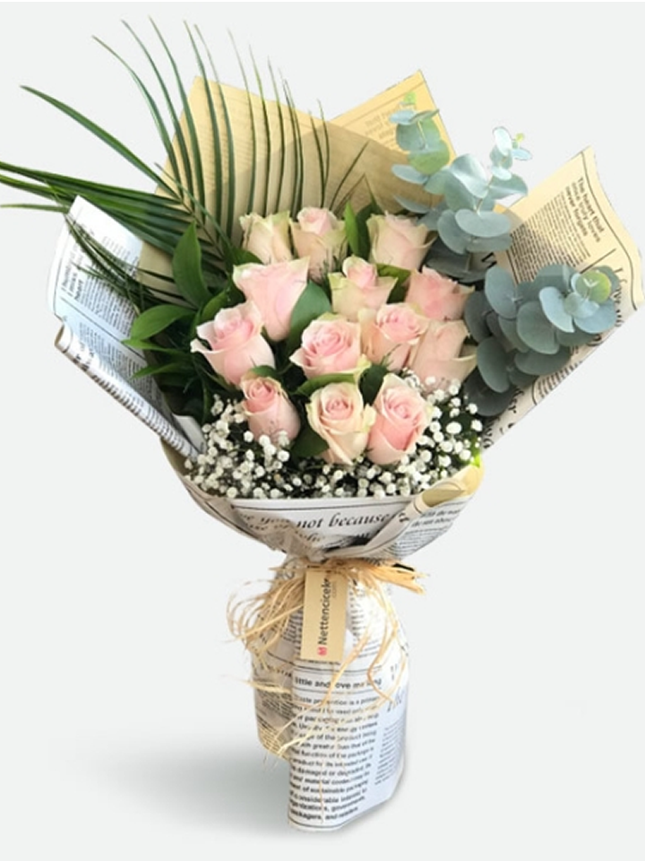 Pink Athena 13 Pembe Gül Buketi
