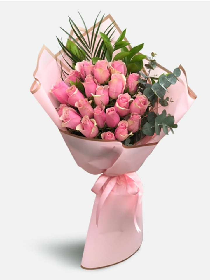 21 Pembe Gül Buketi