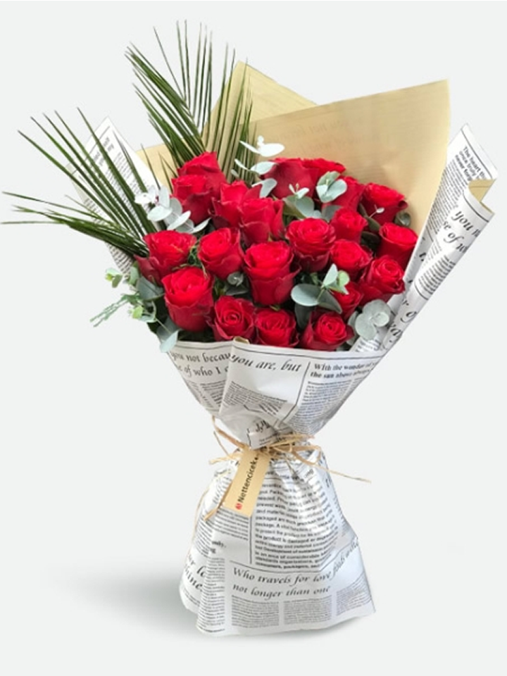 21 Kırmızı Gül Aşk Buketi