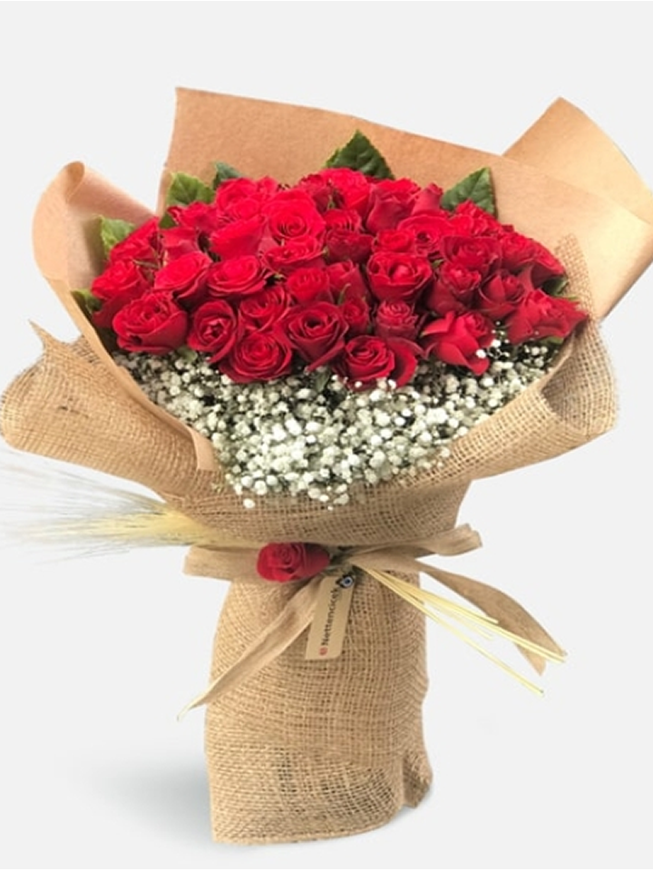 Büyük Aşk 50 Kırmızı Gül Buketi