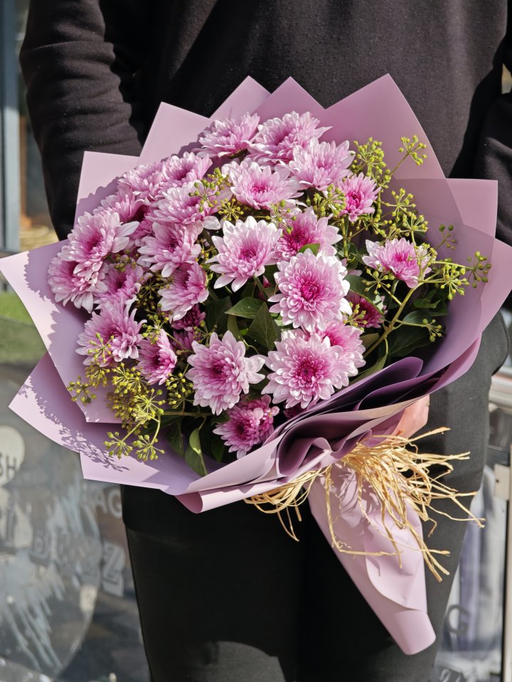 Lila Renkli Kasımpatı Buketi