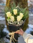 Çiçekçi - 5 İthal Beyaz Gül Buketi