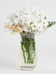 Çiçekçi - Cam Vazoda Beyaz Papatya Aranjmanı
