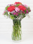Çiçekçi - Vazoda Hüsnüyusuf ve Kırmızı Karanfil Aranjmanı