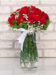 Çiçekçi - Paşabahçe Vazoda kırmızı karanfil aranjmanı