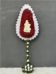 Çiçekçi - Burdur Çiçekçi: Kırmızı Gerbera ve Beyaz Motifli Lüks Tören/Açılış Çelengi