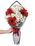 Çiçekçi - Kırmızı Beyaz Buket